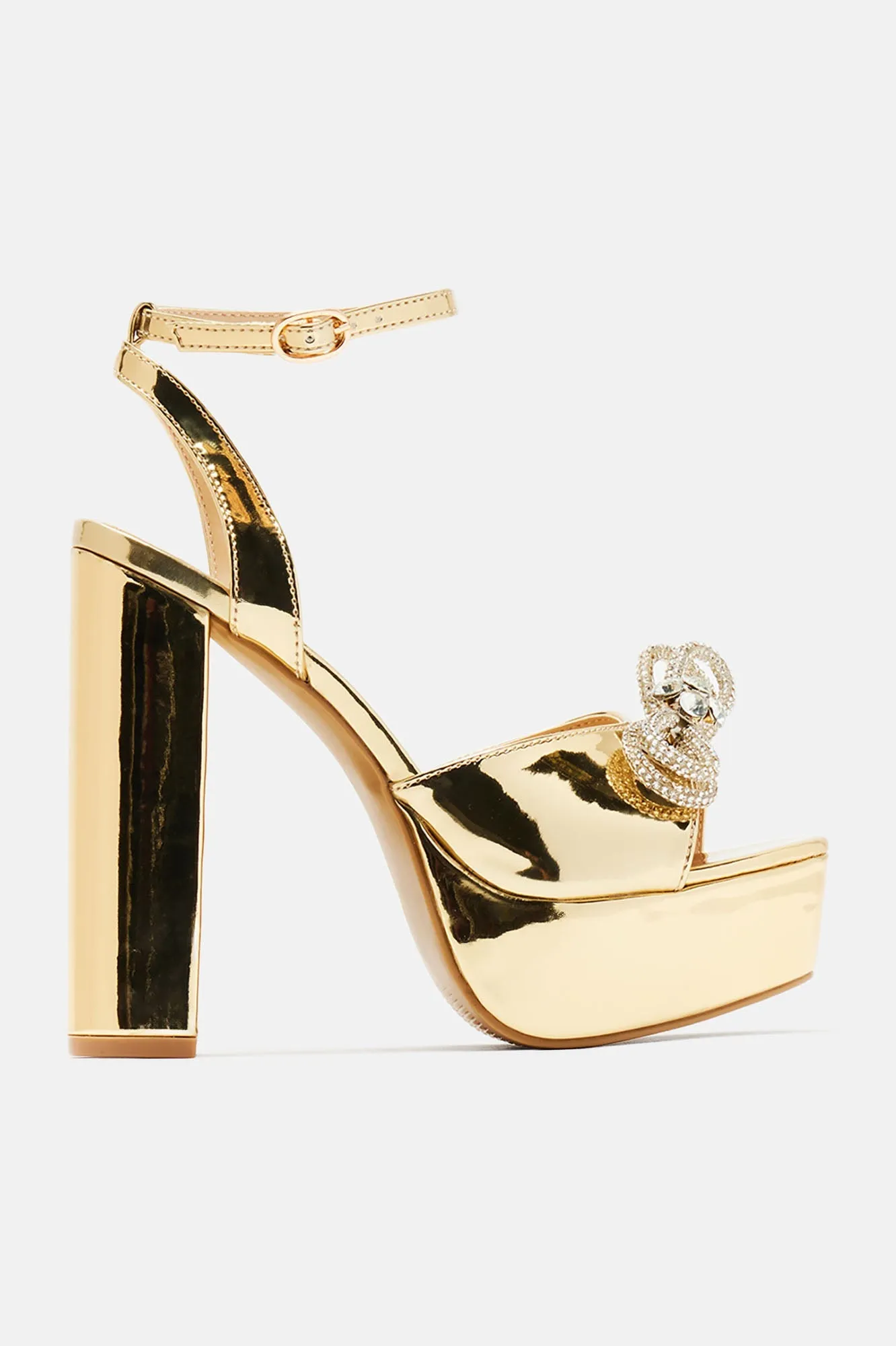Amozae-Angel Girl Platform Heels - Gold