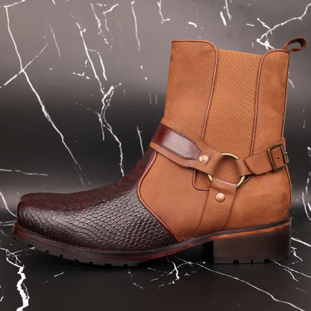 Berkeley Brown Ankle Boots with Buckle Detail