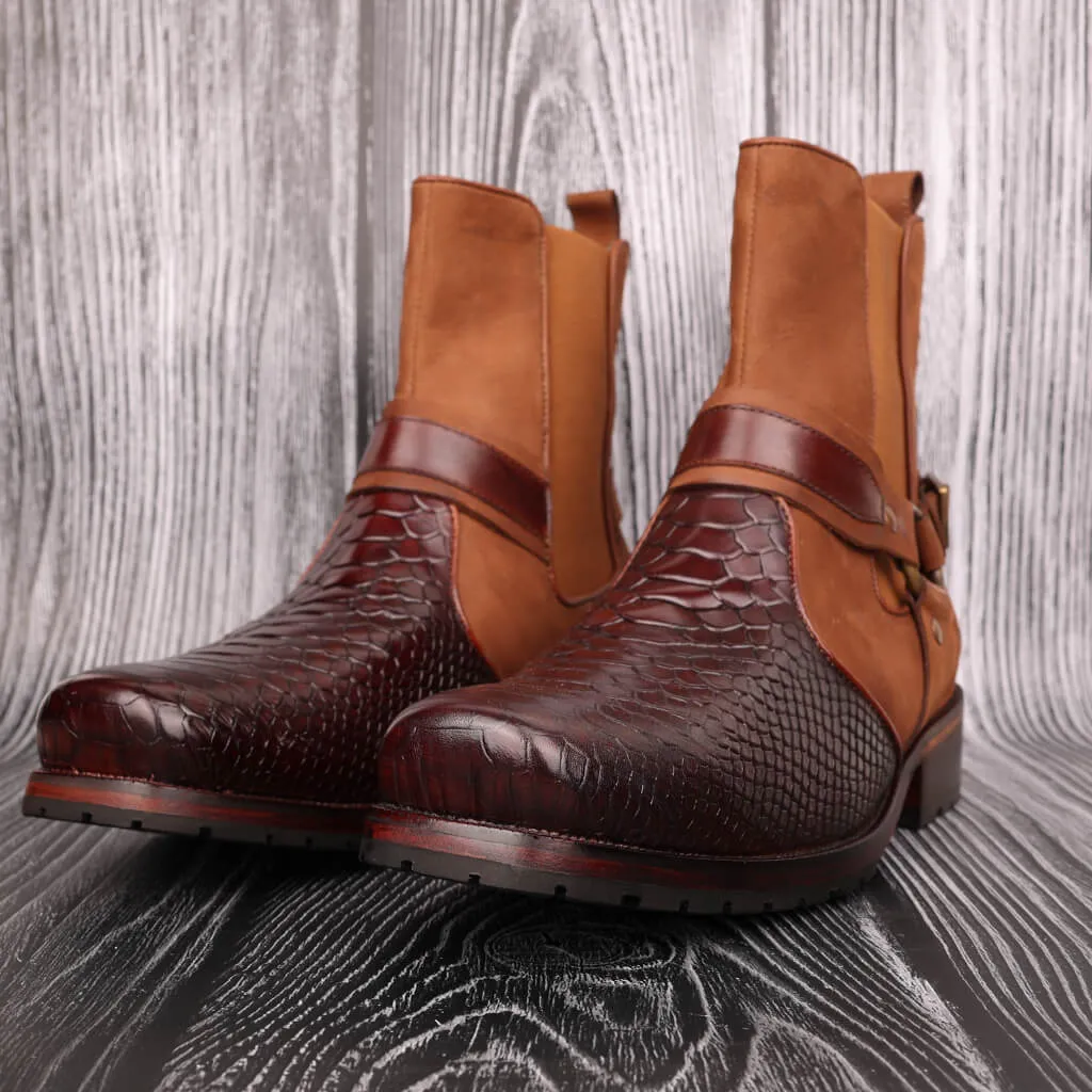 Berkeley Brown Ankle Boots with Buckle Detail