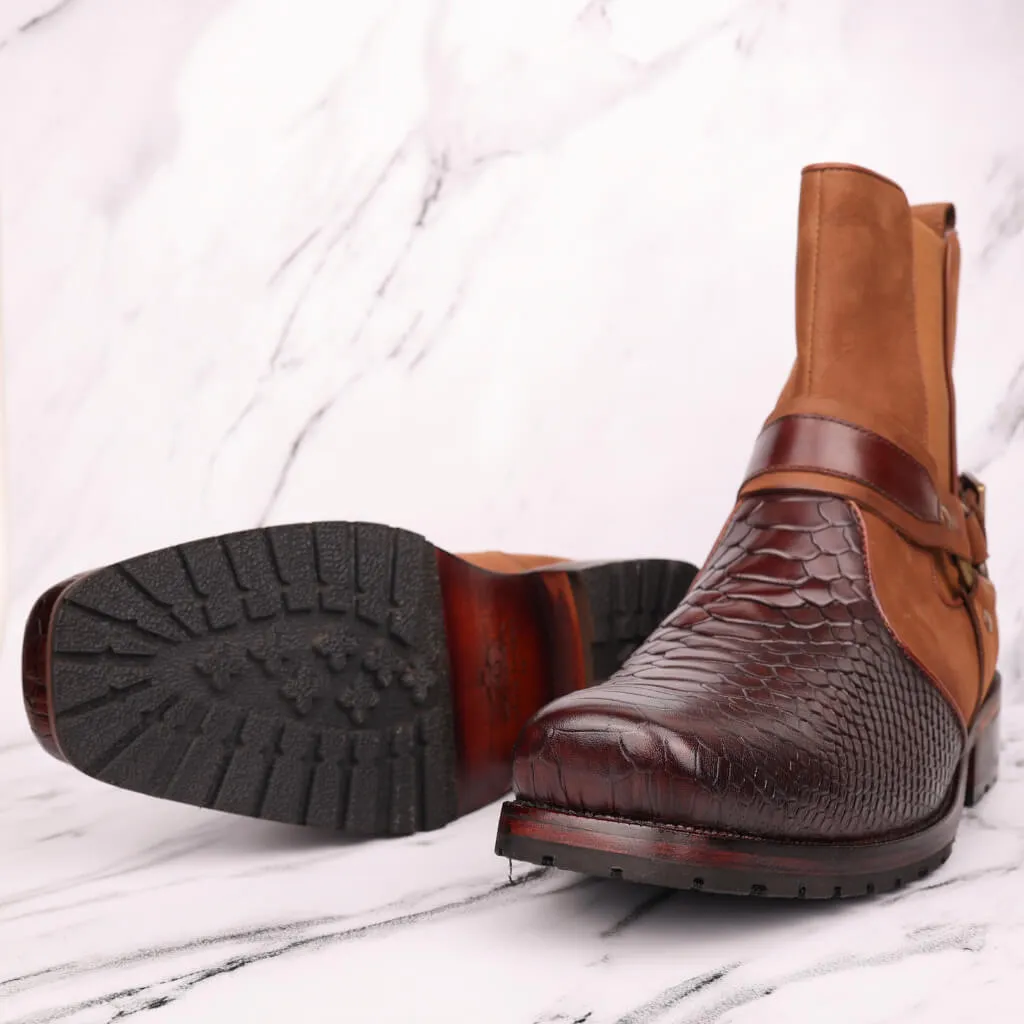 Berkeley Brown Ankle Boots with Buckle Detail