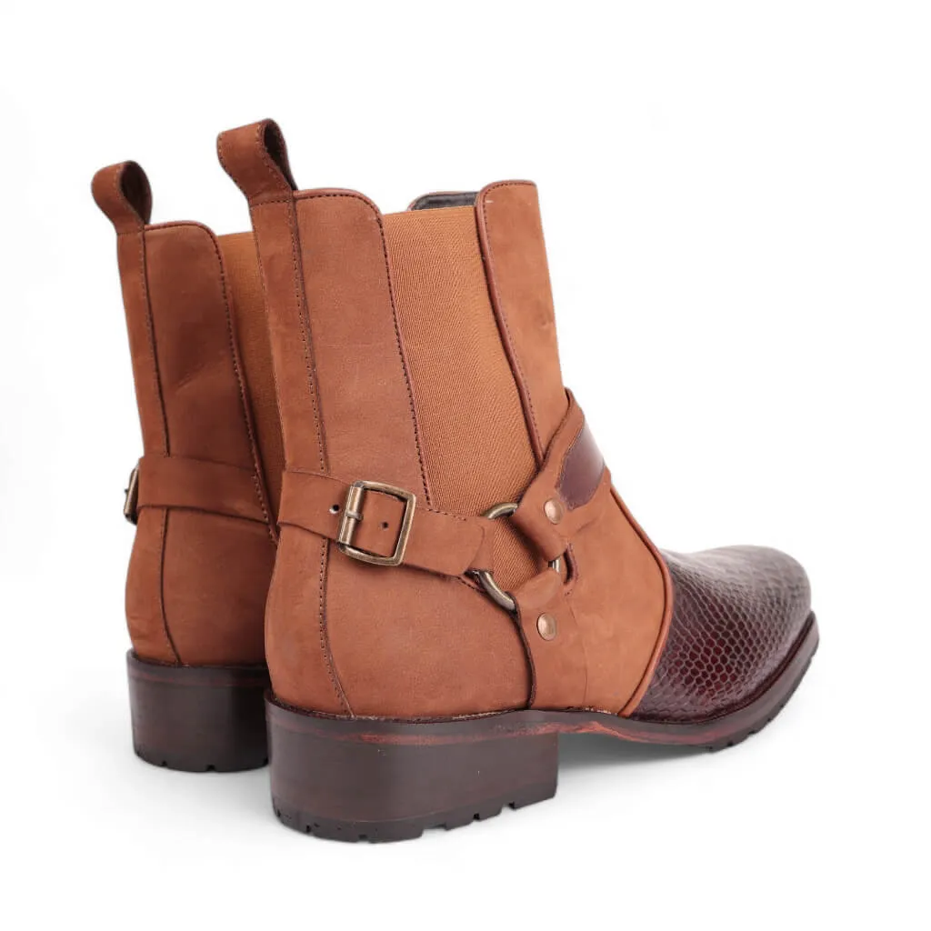 Berkeley Brown Ankle Boots with Buckle Detail