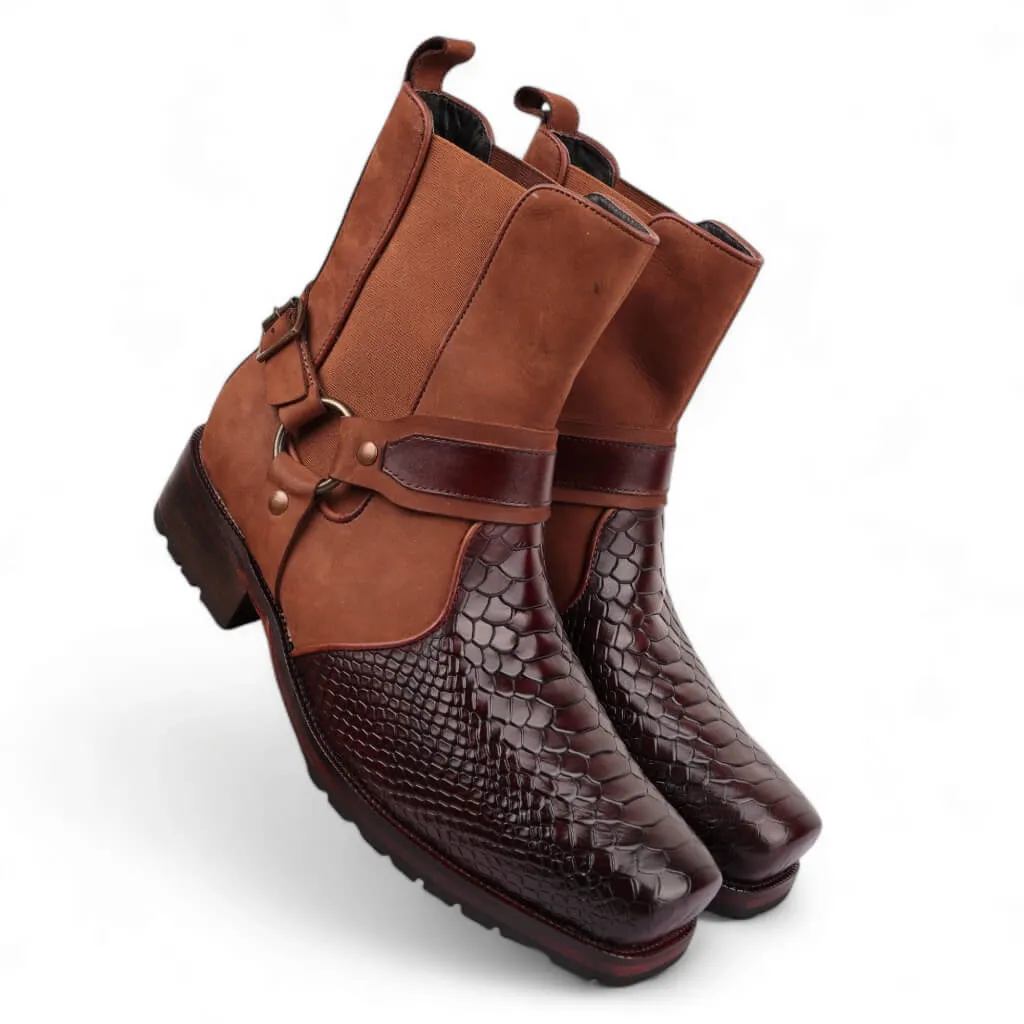 Berkeley Brown Ankle Boots with Buckle Detail
