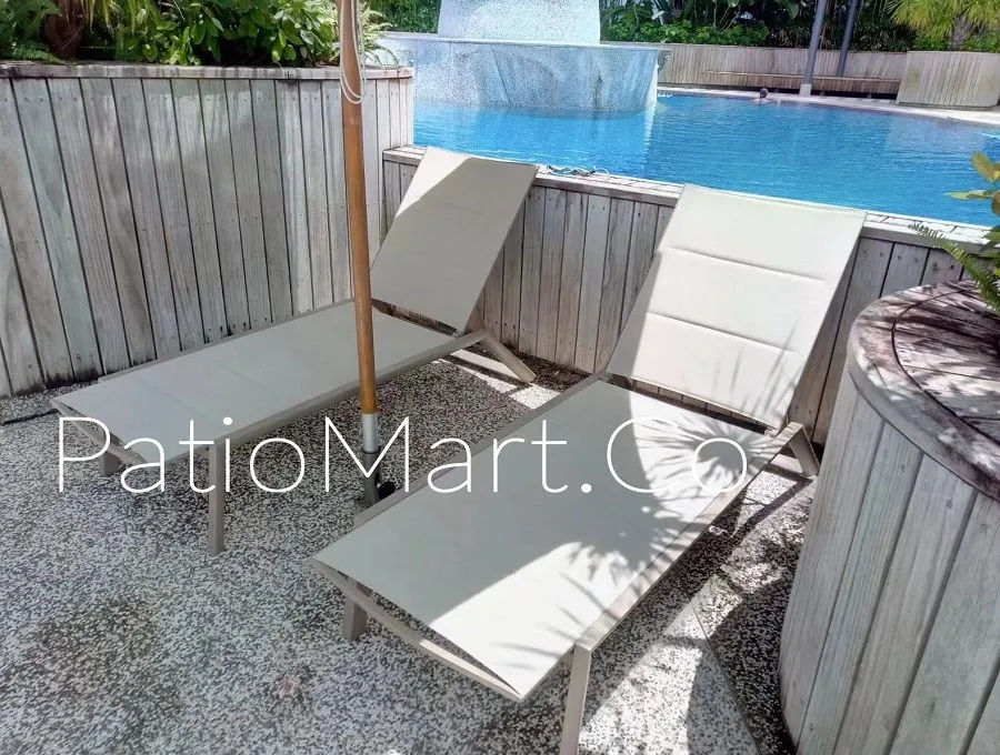Chic Outdoor Reclining Sun Lounger - Champagne