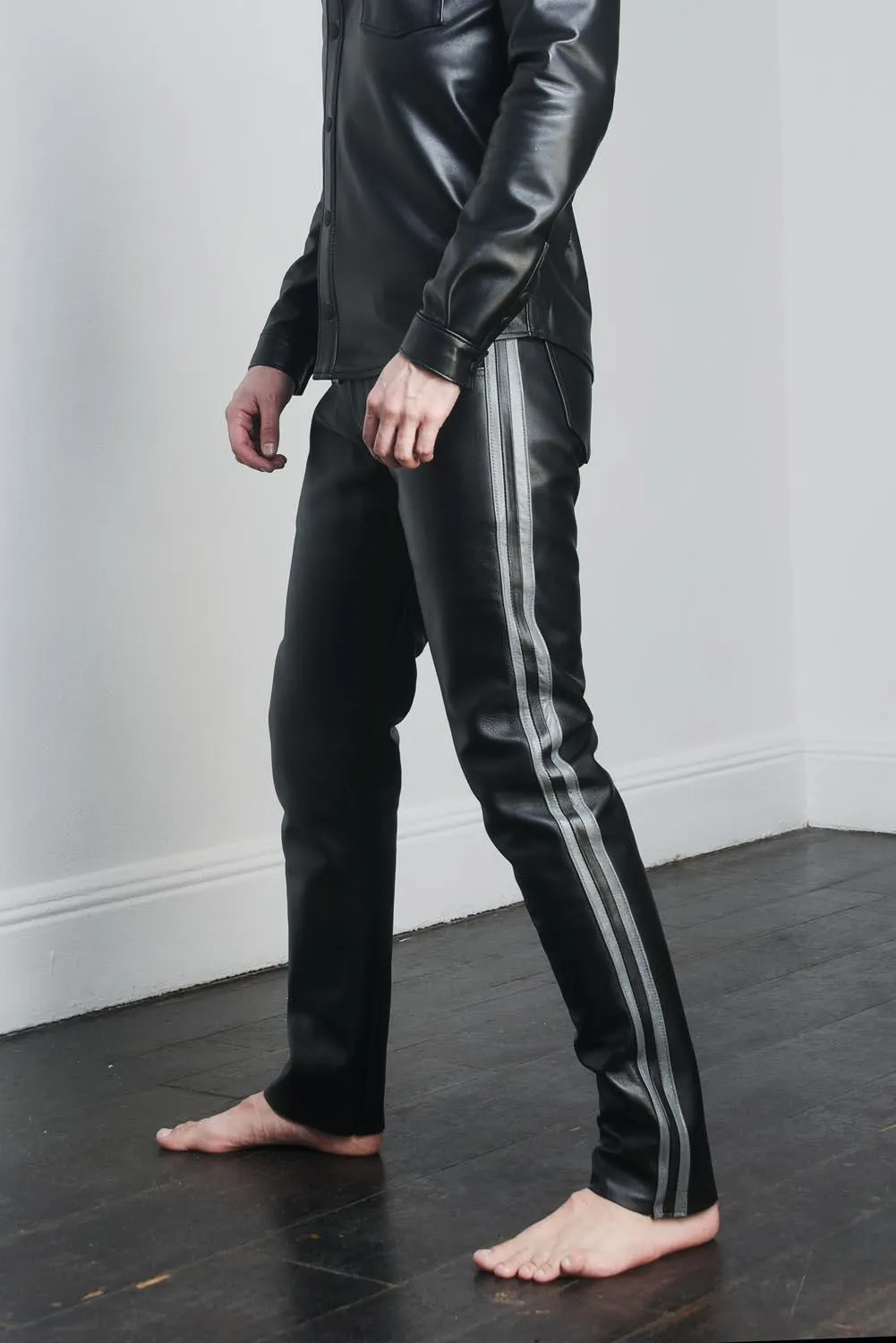 Lineback Leather Jeans, Slim Fit // Made to Order