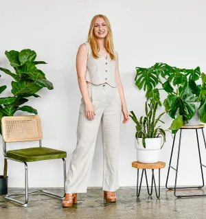 Linen High Drape Lotus Pants