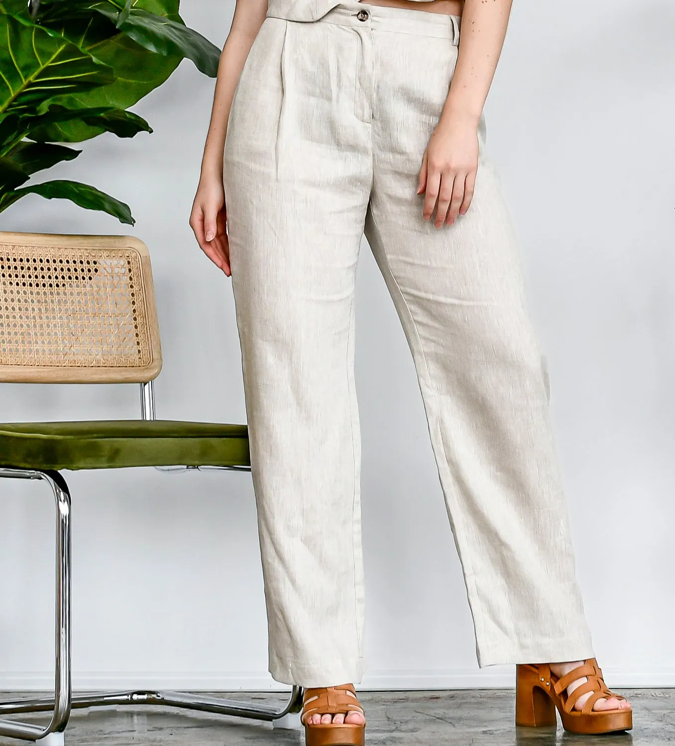 Linen High Drape Lotus Pants