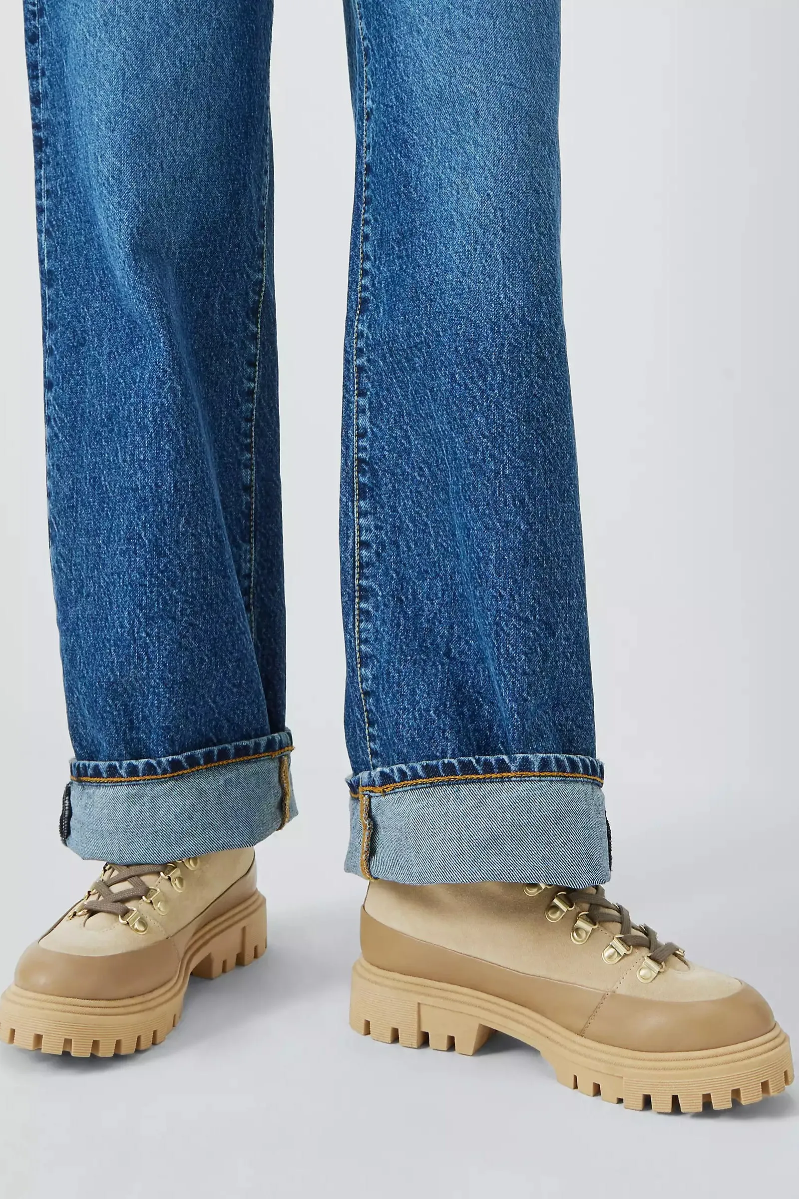 Paddock Leather/Suede Lugsole Combat Boots, Sand