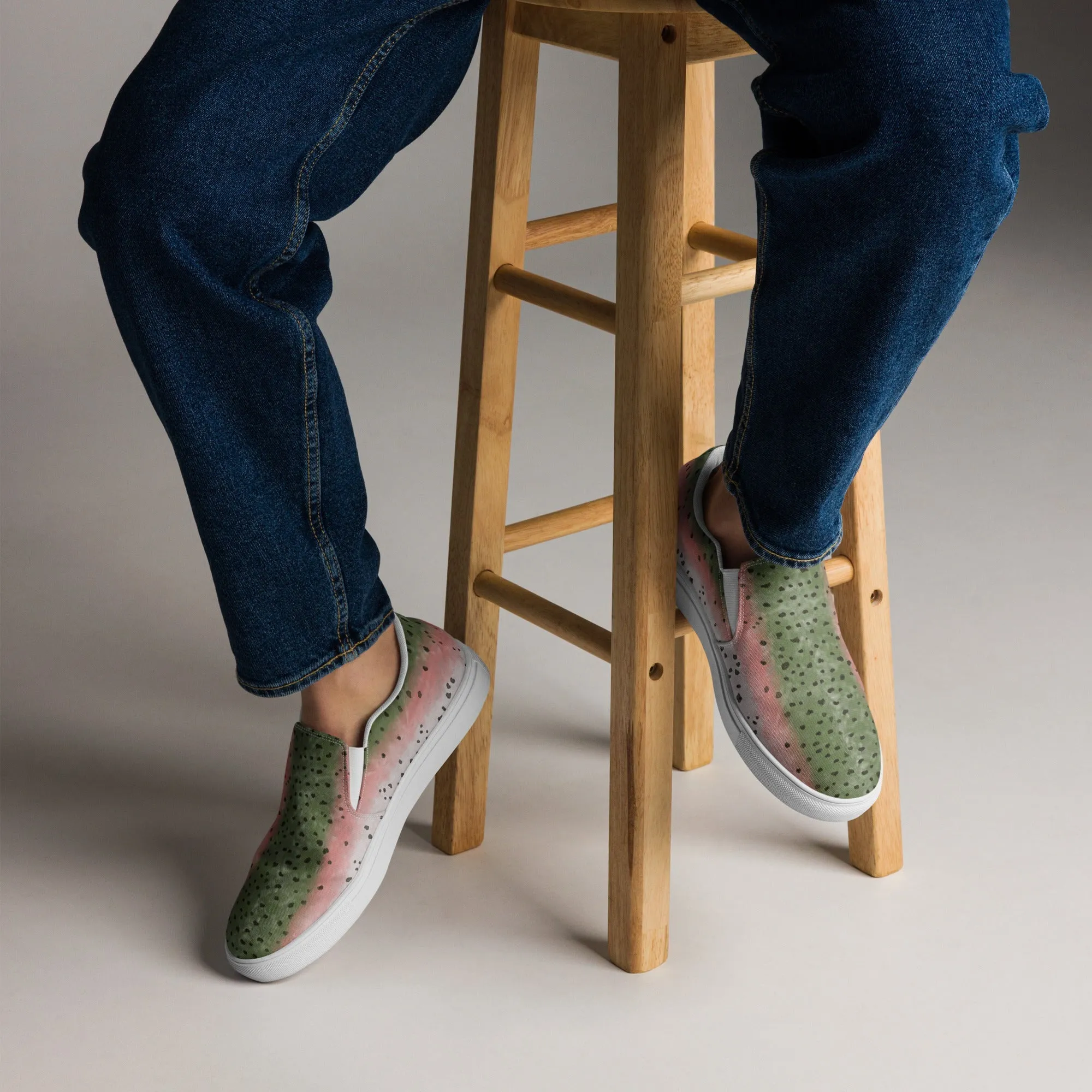 Rainbow Trout Men’s slip-on Shoes