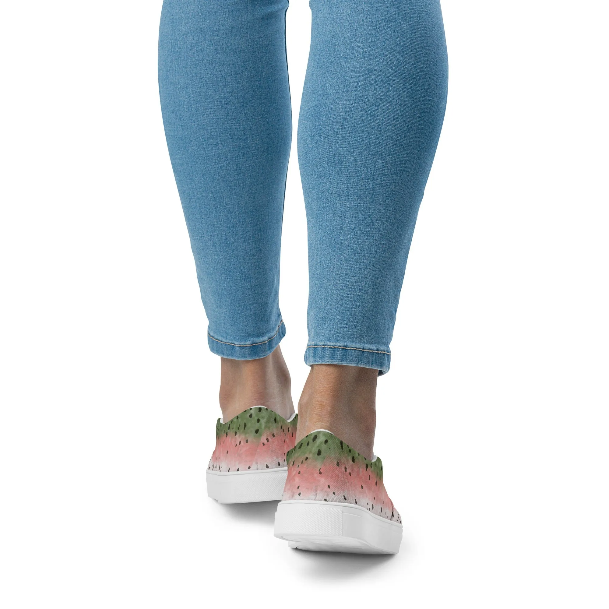 Rainbow Trout Women’s slip-on canvas shoes