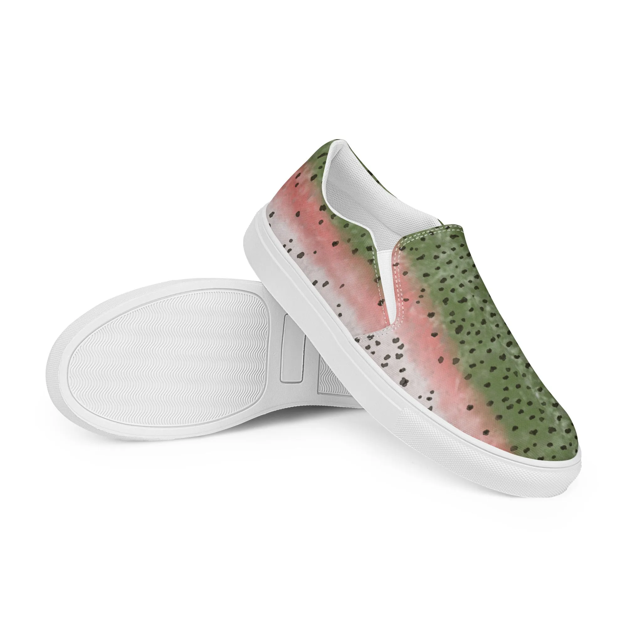 Rainbow Trout Women’s slip-on canvas shoes