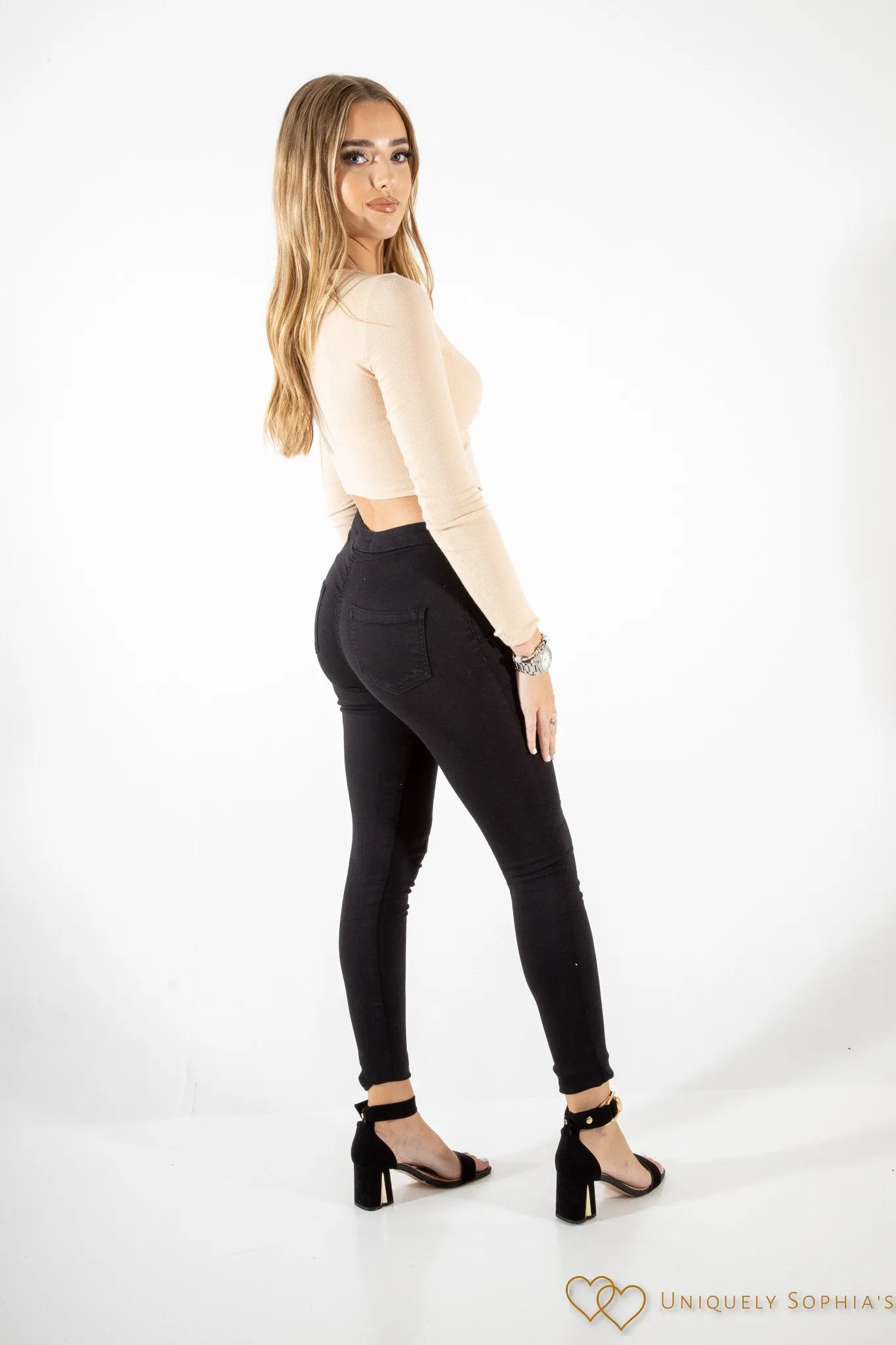 Ribbed Jersey Hook eye top