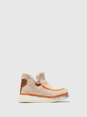 Round Toe Ankle Boots CHEP452FLY OFFWHITE/CAMEL