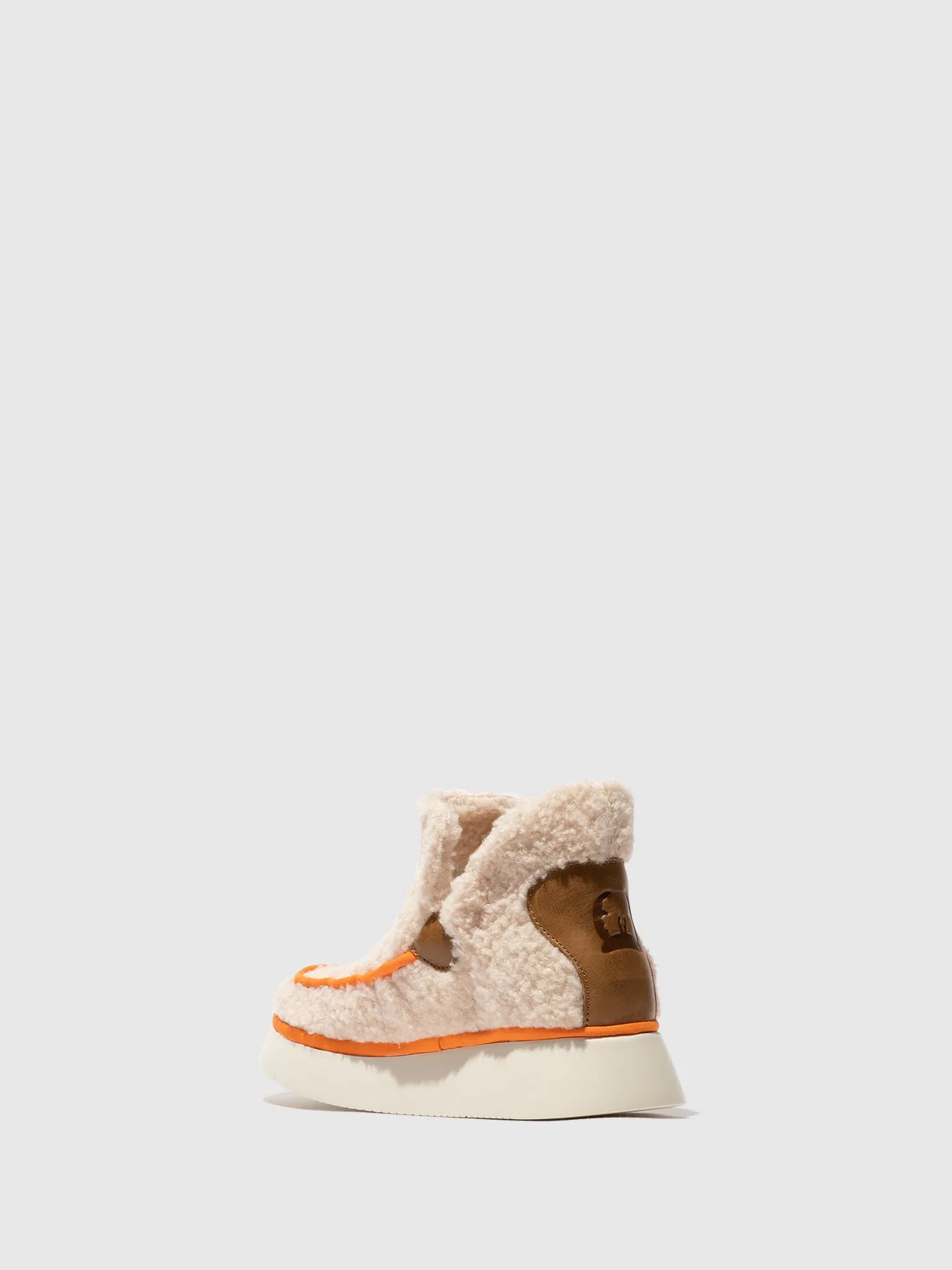 Round Toe Ankle Boots CHEP452FLY OFFWHITE/CAMEL