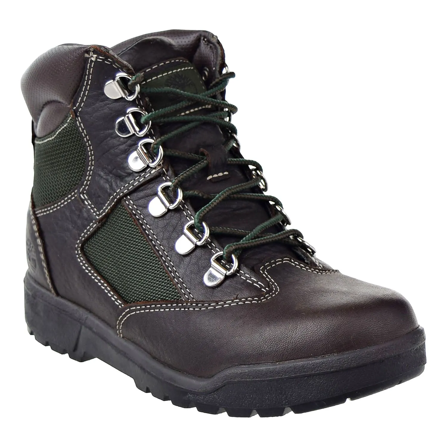 Timberland 6 Inch Field Big Kids Boots Dark Brown/Green